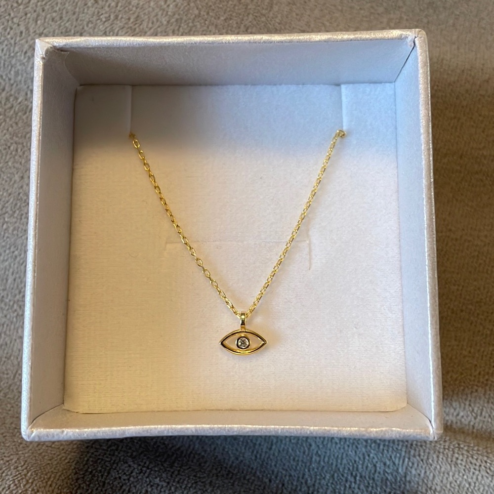 Gold Evil Eye Minimalist Necklace